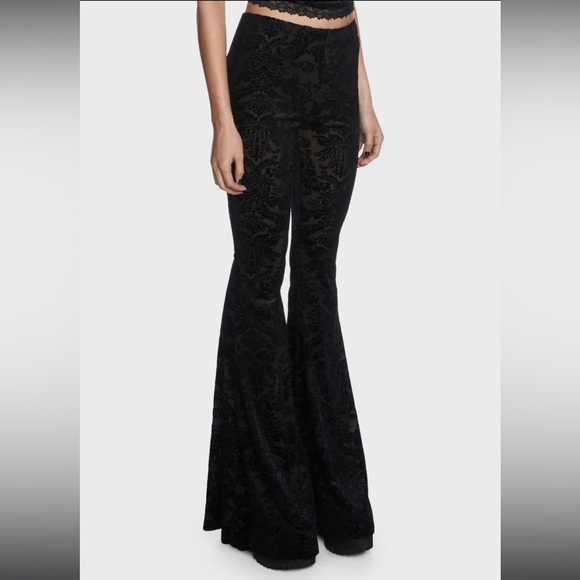 Widow PRETTY OBSESSED burnout flare pants - Picture 1 of 4